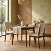 Andre Modern Side-Dining Chair Set of 2 | Angled Wood Frame | Beige Fabric