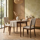 Andre Modern Side-Dining Chair Set of 2 | Angled Wood Frame | Beige Fabric