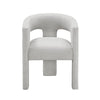 Mez Dining-Side Chair | Curved Design | Set of 2 | Light Gray Boucle