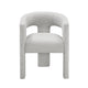 Mez Dining-Side Chair | Curved Design | Set of 2 | Light Gray Boucle