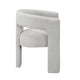 Mez Dining-Side Chair | Curved Design | Set of 2 | Light Gray Boucle