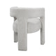 Mez Dining-Side Chair | Curved Design | Set of 2 | Light Gray Boucle