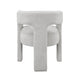 Mez Dining-Side Chair | Curved Design | Set of 2 | Light Gray Boucle