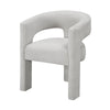 Mez Dining-Side Chair | Curved Design | Set of 2 | Light Gray Boucle