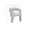 Mez Dining-Side Chair | Curved Design | Set of 2 | Light Gray Boucle