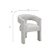 Mez Dining-Side Chair | Curved Design | Set of 2 | Light Gray Boucle