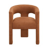 Mez Dining-Side Chair | Curved Design | Set of 2 | Orange Boucle