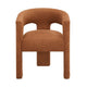 Mez Dining-Side Chair | Curved Design | Set of 2 | Orange Boucle