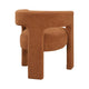 Mez Dining-Side Chair | Curved Design | Set of 2 | Orange Boucle
