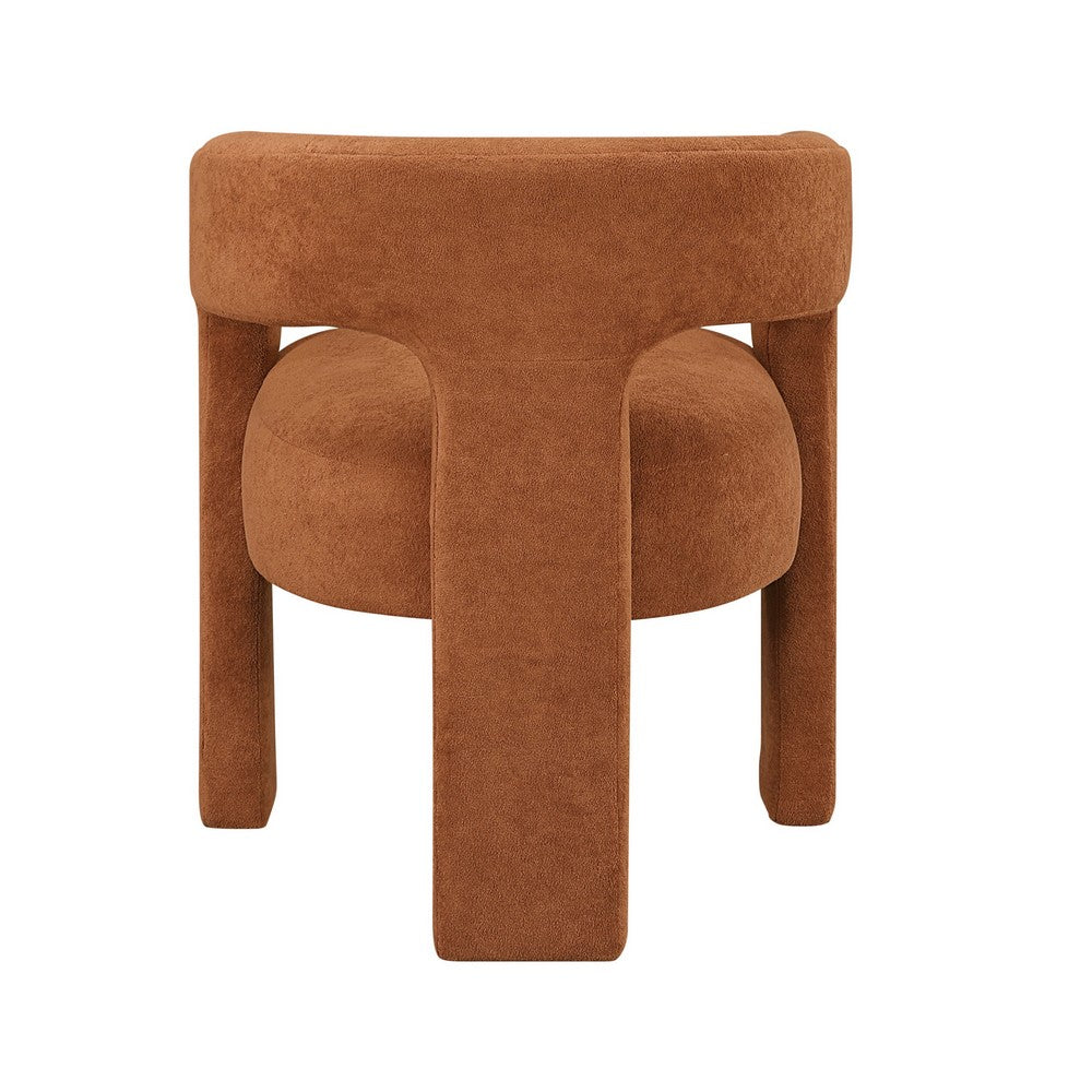 Mez Dining-Side Chair | Curved Design | Set of 2 | Orange Boucle