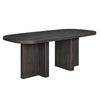 Bendy Modern Oval Dining Table | Dual Pedestal Base | Dark Brown | 82"