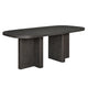 Bendy Modern Oval Dining Table | Dual Pedestal Base | Dark Brown | 82"
