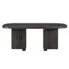 Bendy Modern Oval Dining Table | Dual Pedestal Base | Dark Brown | 82"