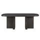 Bendy Modern Oval Dining Table | Dual Pedestal Base | Dark Brown | 82"