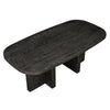 Bendy Modern Oval Dining Table | Dual Pedestal Base | Dark Brown | 82"