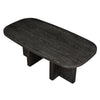 Bendy Modern Oval Dining Table | Dual Pedestal Base | Dark Brown | 82"