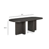 Bendy Modern Oval Dining Table | Dual Pedestal Base | Dark Brown | 82"