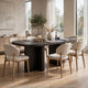 Bendy Modern Oval Dining Table | Dual Pedestal Base | Dark Brown | 82"