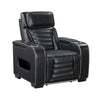 Cyrus Power Recliner | Heat Massage, USB Ports, LED | Black Leather