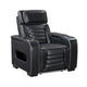 Cyrus Power Recliner | Heat Massage, USB Ports, LED | Black Leather