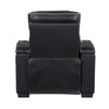 Cyrus Power Recliner | Heat Massage, USB Ports, LED | Black Leather