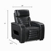 Cyrus Power Recliner | Heat Massage, USB Ports, LED | Black Leather