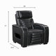 Cyrus Power Recliner | Heat Massage, USB Ports, LED | Black Leather