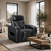Cyrus Power Recliner | Heat Massage, USB Ports, LED | Black Leather