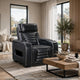 Cyrus Power Recliner | Heat Massage, USB Ports, LED | Black Leather