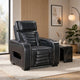 Cyrus Power Recliner | Heat Massage, USB Ports, LED | Black Leather