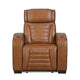 Cyrus Power Recliner |Heat Massage, USB Ports, LED | Brown Leather