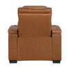 Cyrus Power Recliner |Heat Massage, USB Ports, LED | Brown Leather