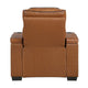 Cyrus Power Recliner |Heat Massage, USB Ports, LED | Brown Leather