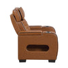 Cyrus Power Recliner |Heat Massage, USB Ports, LED | Brown Leather