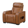 Cyrus Power Recliner |Heat Massage, USB Ports, LED | Brown Leather