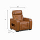 Cyrus Power Recliner |Heat Massage, USB Ports, LED | Brown Leather
