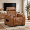 Cyrus Power Recliner |Heat Massage, USB Ports, LED | Brown Leather