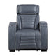 Cyrus Power Recliner |Heat Massage, USB Ports, LED | Blue Leather
