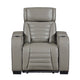 Cyrus Power Recliner | Heat Massage, USB Ports, LED | Gray Leather