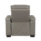 Cyrus Power Recliner | Heat Massage, USB Ports, LED | Gray Leather