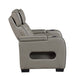 Cyrus Power Recliner | Heat Massage, USB Ports, LED | Gray Leather