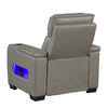 Cyrus Power Recliner | Heat Massage, USB Ports, LED | Gray Leather