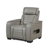 Cyrus Power Recliner | Heat Massage, USB Ports, LED | Gray Leather