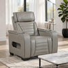 Cyrus Power Recliner | Heat Massage, USB Ports, LED | Gray Leather