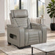 Cyrus Power Recliner | Heat Massage, USB Ports, LED | Gray Leather