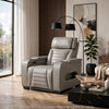 Cyrus Power Recliner | Heat Massage, USB Ports, LED | Gray Leather