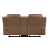 Berty Double Reclining Loveseat | Console and Cup Holders | Brown Fabric