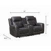 Berty Double Reclining Loveseat | Console and Cup Holders | Brown Fabric