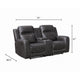 Berty Double Reclining Loveseat | Console and Cup Holders | Brown Fabric