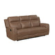 Berty Double Reclining Sofa | Tab Pull | Metal Frame | Brown Microfiber